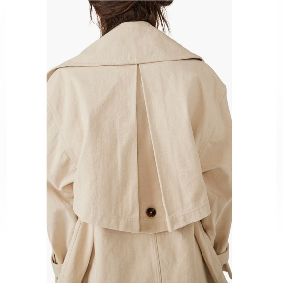 Free People NWT Solid Highands swing coat short trench coat Size: M - Picture 4 of 4